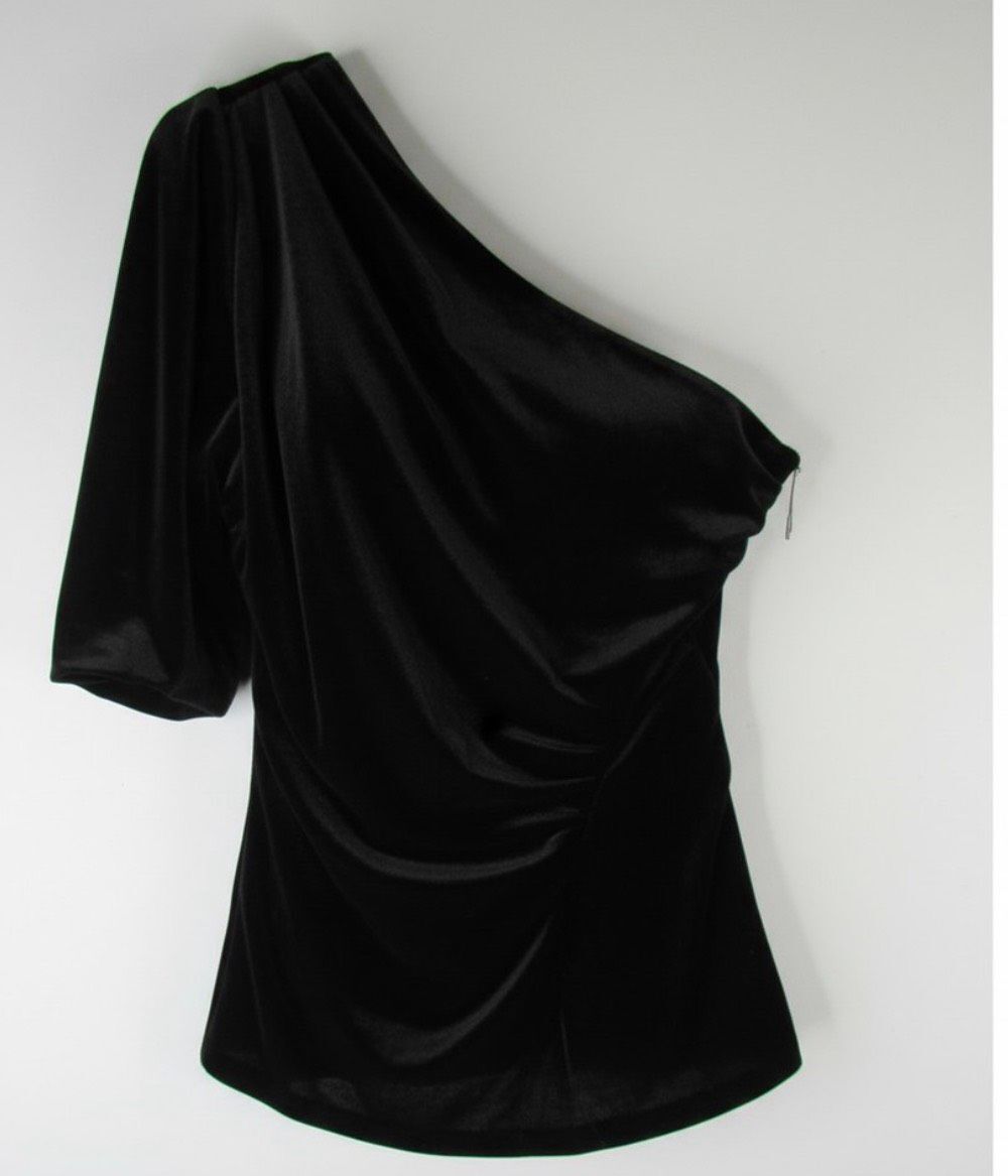 NWT Anthropologie Eva Franco Black and Gold Sleeveless Off The Shoulder Blouse S